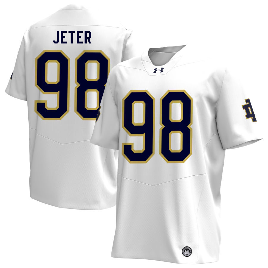 Mitch Jeter Notre Dame Jerseys, UND Fighting Irish College Football Apparels Stitched-White Mitch Jeter Notre Dame Jerseys, UND Fighting Irish College Football Apparels Stitched-White